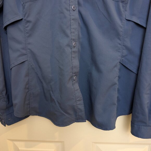 Columbia Omni-Shield PFG Blood and Guts Blue Long Sleeve Vented Fishing Shirt - Picture 8 of 14